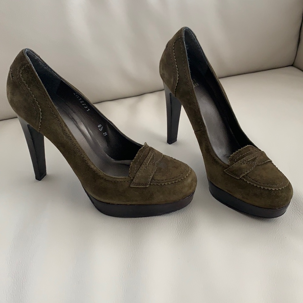NEW Stuart Weitzman Suede Platform Heels, 8.5